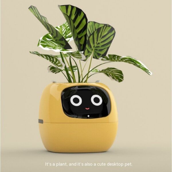 Smart AI Planter with Interactive Expressions – Cute Self-Watering Plant Pot