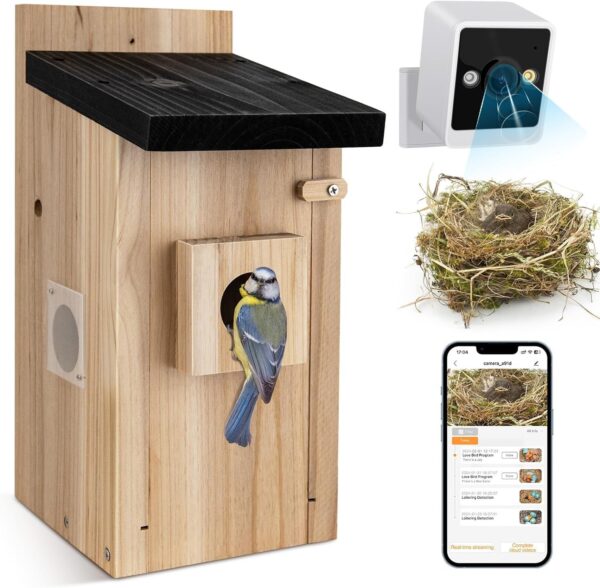 0e159864-d547-4844-8d2f-7c4f721ba973.jpg Smart Bird House with 3MP Camera – Real-Time Bird Watching & Motion Detection