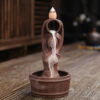 Mermaid Backflow Incense Burner with Purple Sand – Aromatherapy Smoke Fountain