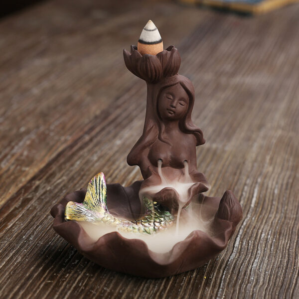 1620449356787.jpg Mermaid Backflow Incense Burner with Purple Sand – Aromatherapy Smoke Fountain