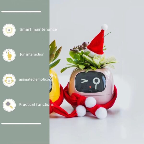 Smart AI Planter with Interactive Expressions – Cute Self-Watering Plant Pot