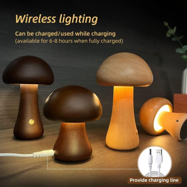 64c171af-4c78-488c-807d-d48443d842d7.jpg Cute Mushroom LED Night Light – Wooden Touch Bedside Lamp for Kids