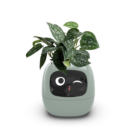 Smart AI Planter with Interactive Expressions – Cute Self-Watering Plant Pot